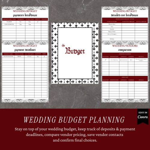 Wedding Budget Breakdown and Organizer & Wedding Venues Comparison Charts